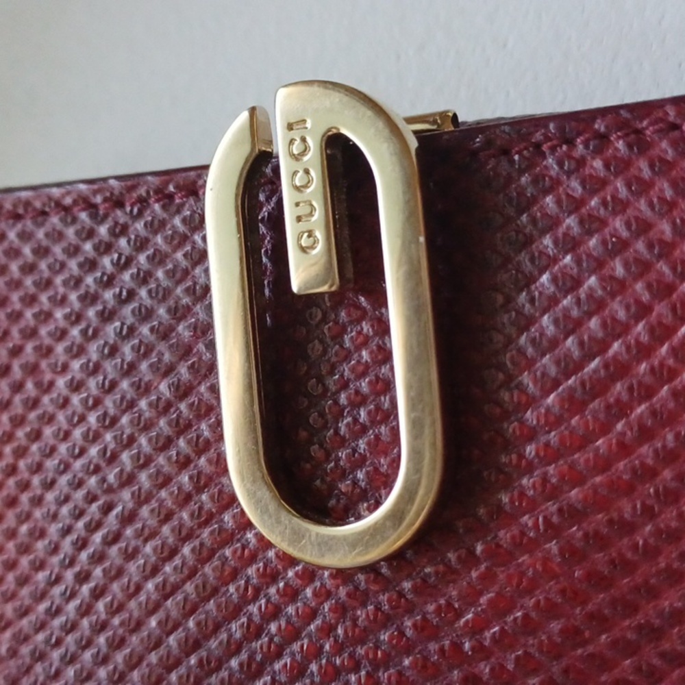 Vintage Gucci Red Compact Exotic Leather Wallet - Picture 3 of 17